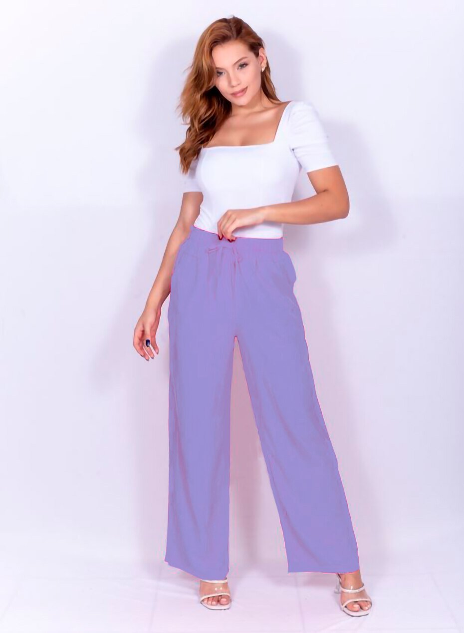 Calça Feminina Pantalona De Viscolinho